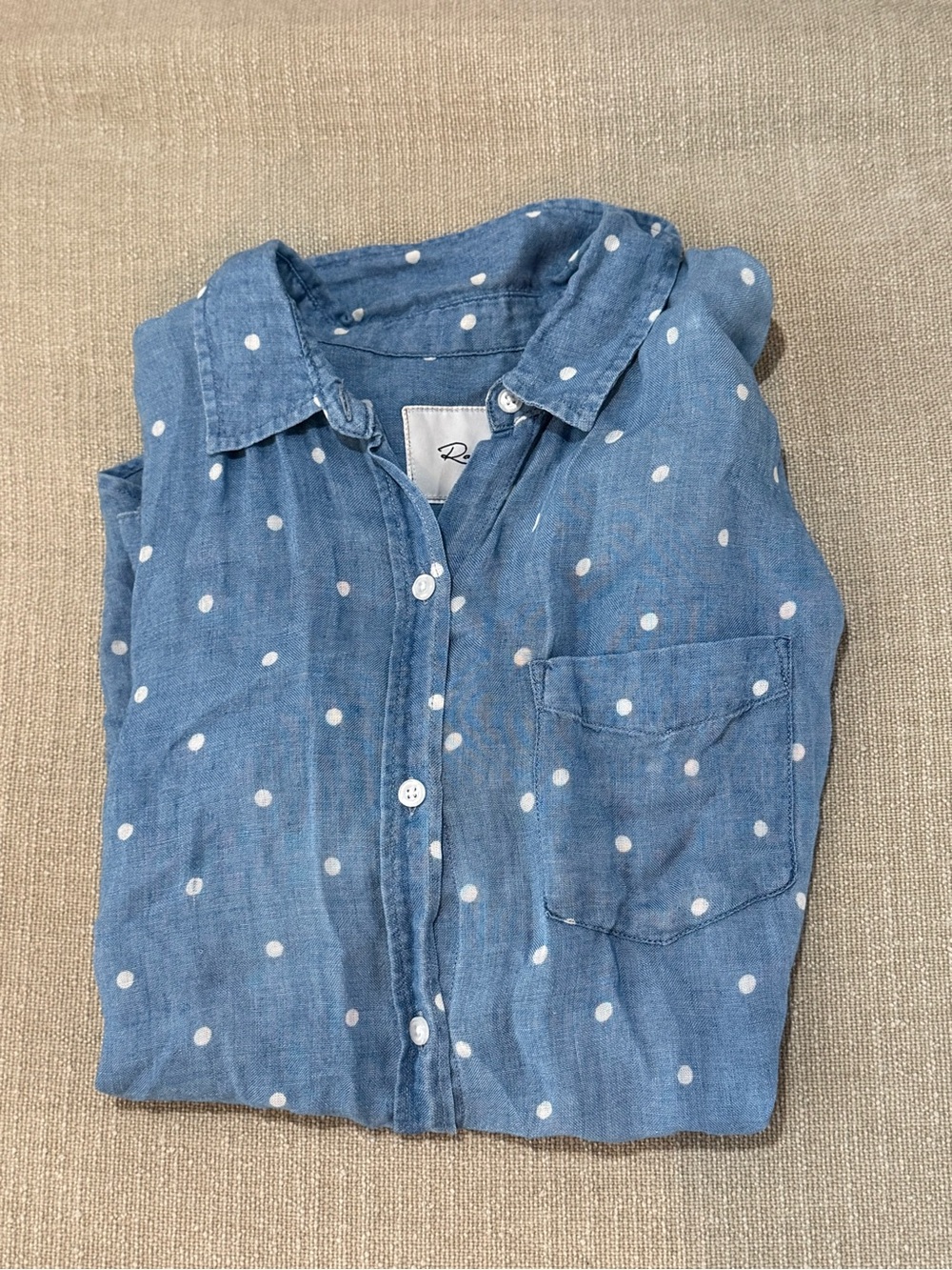 Rails polkadot button down shirt